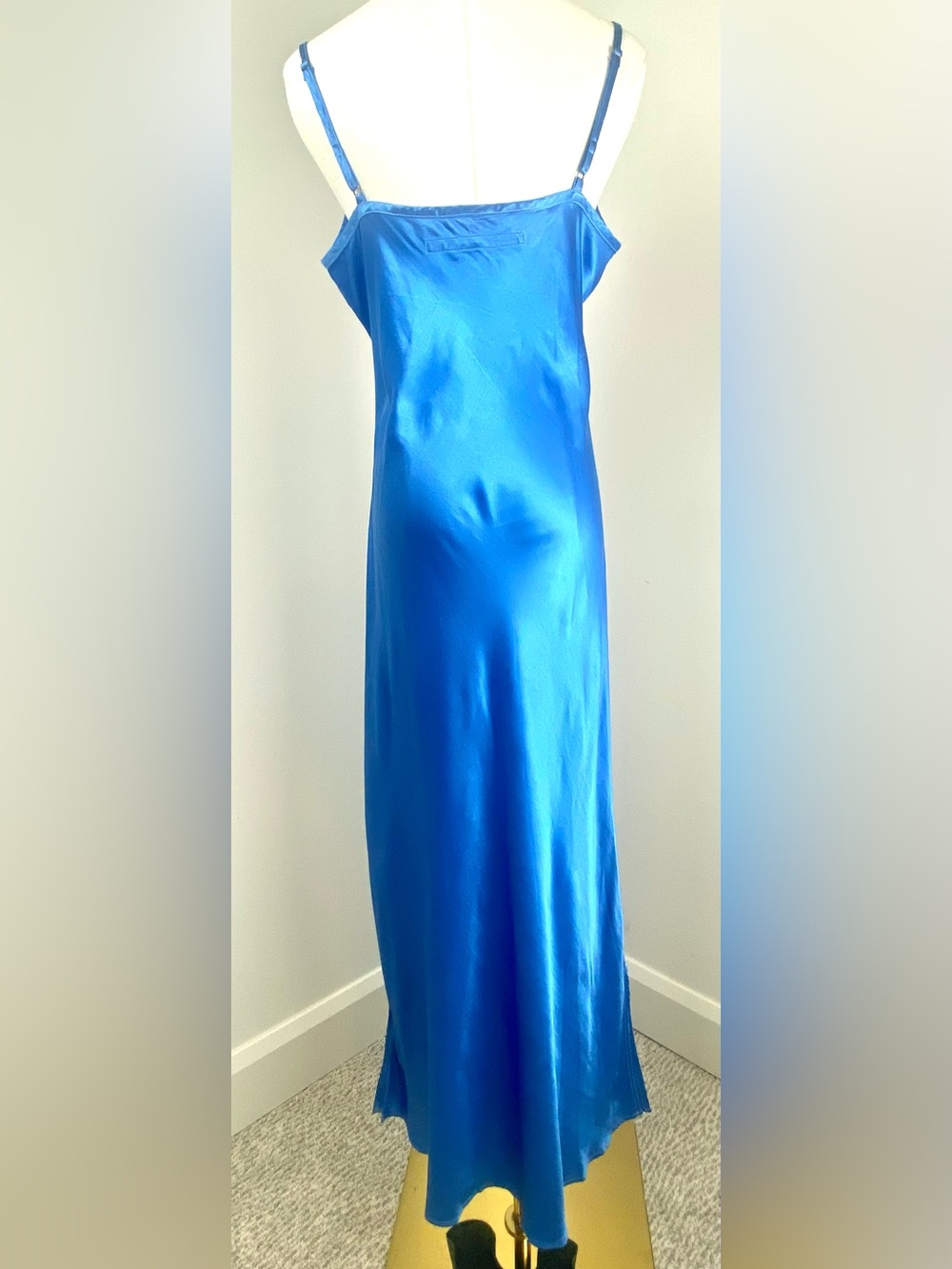 Enza Costa Blue Maxi Slip Dress Silky NWOT Vanity/Designer Size 2, US 6 - Picture 5 of 13